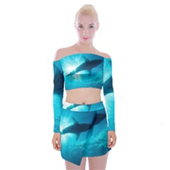 Great White Shark 6 Off Shoulder Top With Mini Skirt Set by trendistuff