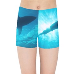 Great White Shark 6 Kids Sports Shorts by trendistuff