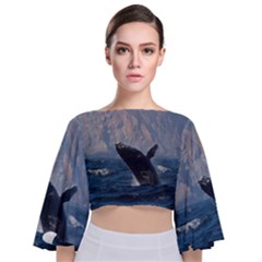 Humpback 1 Tie Back Butterfly Sleeve Chiffon Top by trendistuff