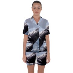 Humpback 2 Satin Short Sleeve Pyjamas Set by trendistuff