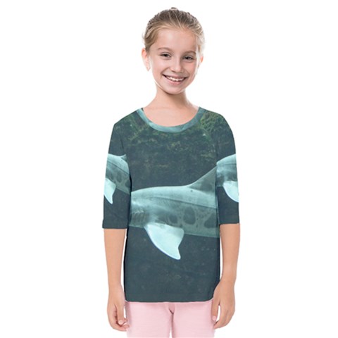 Leopard Shark Kids  Quarter Sleeve Raglan Tee by trendistuff