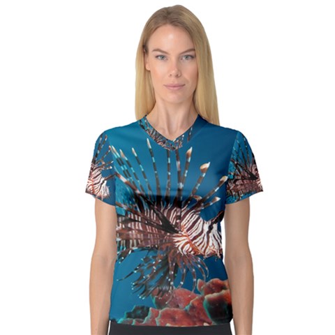 Lionfish 1 V-neck Sport Mesh Tee by trendistuff