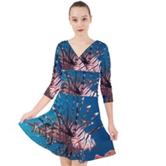 Lionfish 1 Quarter Sleeve Front Wrap Dress by trendistuff