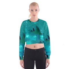 Manta Ray 1 Cropped Sweatshirt by trendistuff