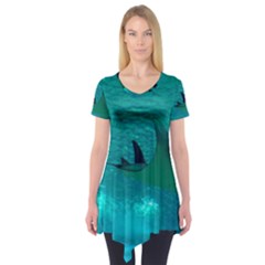 Manta Ray 1 Short Sleeve Tunic  by trendistuff