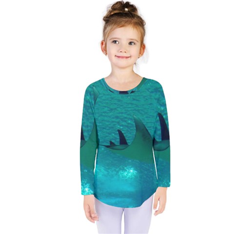 Manta Ray 1 Kids  Long Sleeve Tee by trendistuff