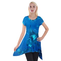 Manta Ray 2 Short Sleeve Side Drop Tunic by trendistuff