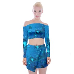 Manta Ray 2 Off Shoulder Top With Mini Skirt Set by trendistuff