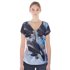 Orca 1 Short Sleeve Front Detail Top by trendistuff