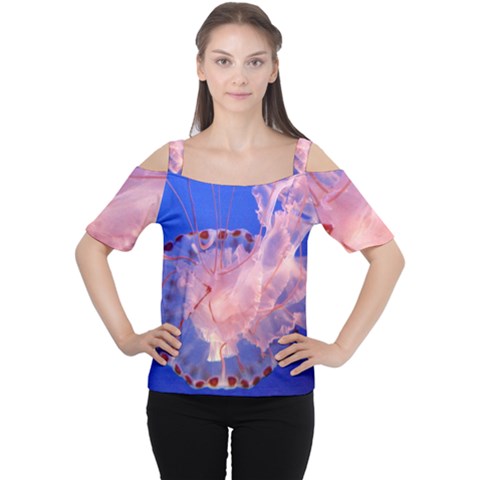 Purple Jellyfish Cutout Shoulder Tee by trendistuff