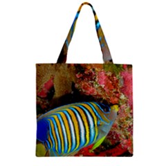 Regal Angelfish Zipper Grocery Tote Bag by trendistuff