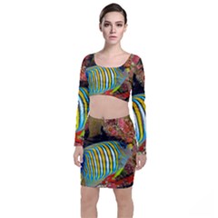 Regal Angelfish Long Sleeve Crop Top & Bodycon Skirt Set by trendistuff