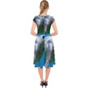 SEA TURTLE 2 Cap Sleeve Front Wrap Midi Dress View2