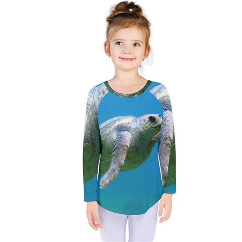 Sea Turtle 2 Kids  Long Sleeve Tee by trendistuff