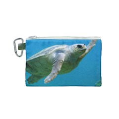 Sea Turtle 2 Canvas Cosmetic Bag (small) by trendistuff