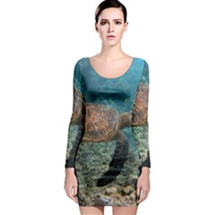 Sea Turtle 3 Long Sleeve Bodycon Dress by trendistuff