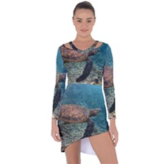 Sea Turtle 3 Asymmetric Cut-out Shift Dress by trendistuff