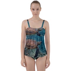 Sea Turtle 3 Twist Front Tankini Set by trendistuff