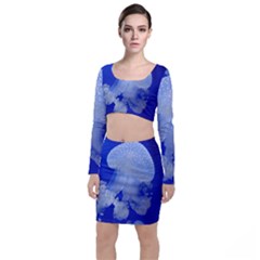 Spotted Jellyfish Long Sleeve Crop Top & Bodycon Skirt Set by trendistuff