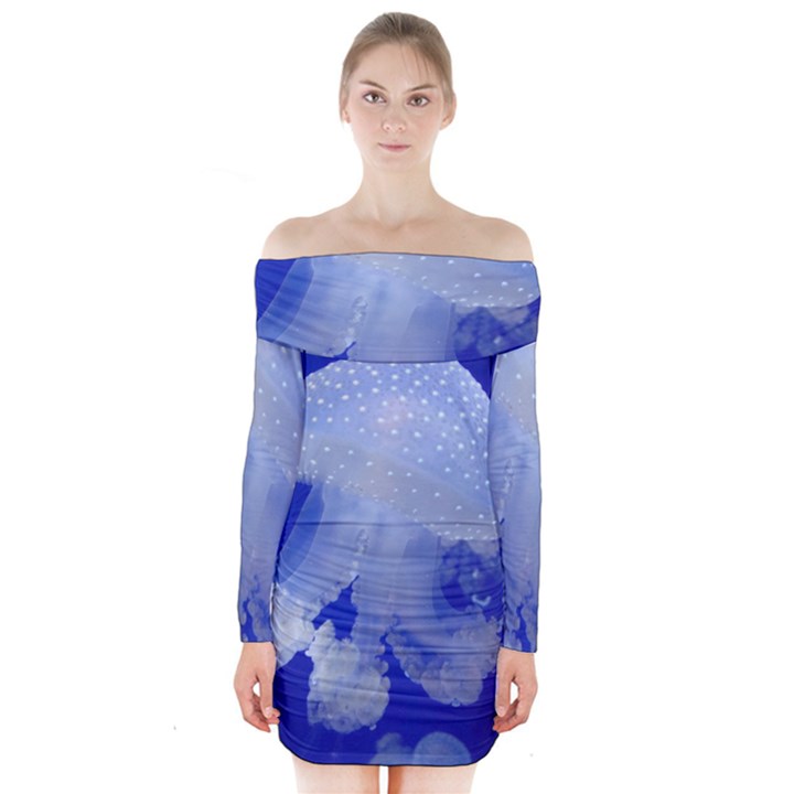 SPOTTED JELLYFISH Long Sleeve Off Shoulder Dress