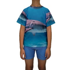 Tiger Shark 1 Kids  Short Sleeve Swimwear by trendistuff