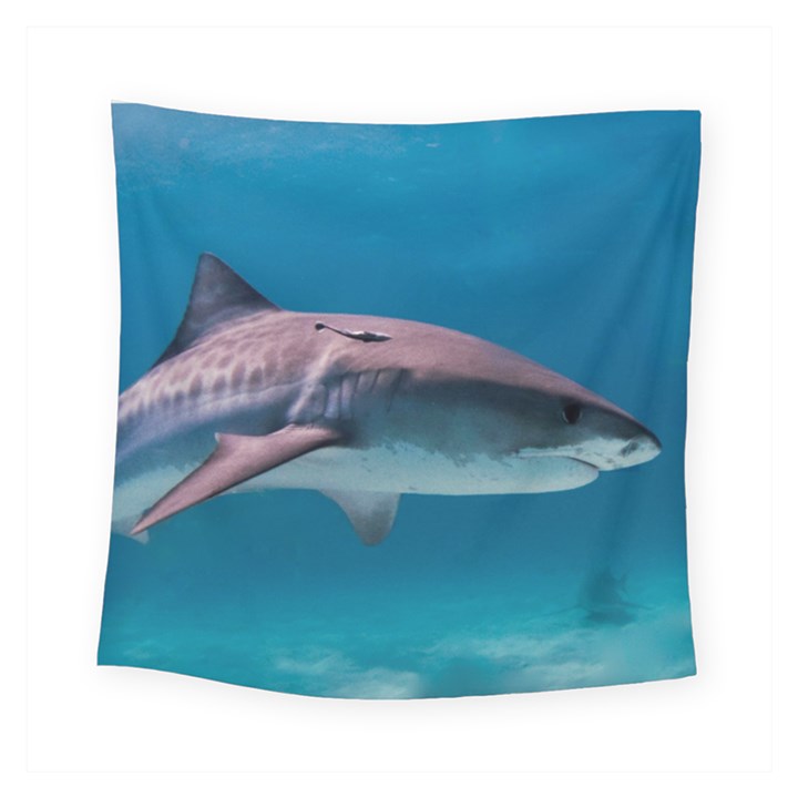 TIGER SHARK 1 Square Tapestry (Small)