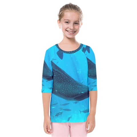 Whale Shark 2 Kids  Quarter Sleeve Raglan Tee by trendistuff