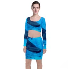 Whale Shark 2 Long Sleeve Crop Top & Bodycon Skirt Set by trendistuff