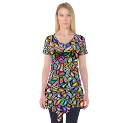 Artwork By Patrick-colorful-6 Short Sleeve Tunic  by ArtworkByPatrick