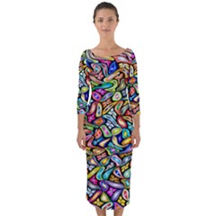 Artwork By Patrick-colorful-6 Quarter Sleeve Midi Bodycon Dress by ArtworkByPatrick