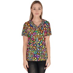 Artwork By Patrick-colorful-6 Scrub Top