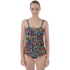 Artwork By Patrick-colorful-6 Twist Front Tankini Set by ArtworkByPatrick