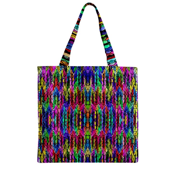 COLORFUL-7 Zipper Grocery Tote Bag