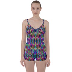 Colorful-7 Tie Front Two Piece Tankini by ArtworkByPatrick