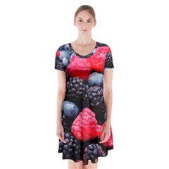 Berries 2 Short Sleeve V-neck Flare Dress by trendistuff