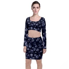 Blueberries 1 Long Sleeve Crop Top & Bodycon Skirt Set by trendistuff