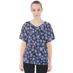 Blueberries 3 V-neck Dolman Drape Top by trendistuff