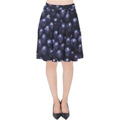 Blueberries 4 Velvet High Waist Skirt