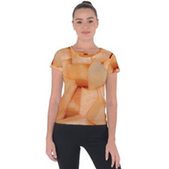 Cantaloupe Short Sleeve Sports Top  by trendistuff