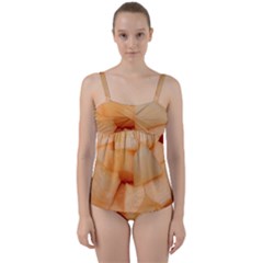 Cantaloupe Twist Front Tankini Set by trendistuff