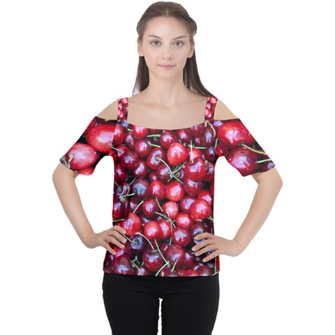 Cherries 1 Cutout Shoulder Tee by trendistuff