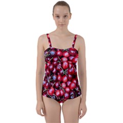 Cherries 1 Twist Front Tankini Set by trendistuff