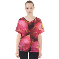 Dragonfruit V-neck Dolman Drape Top by trendistuff