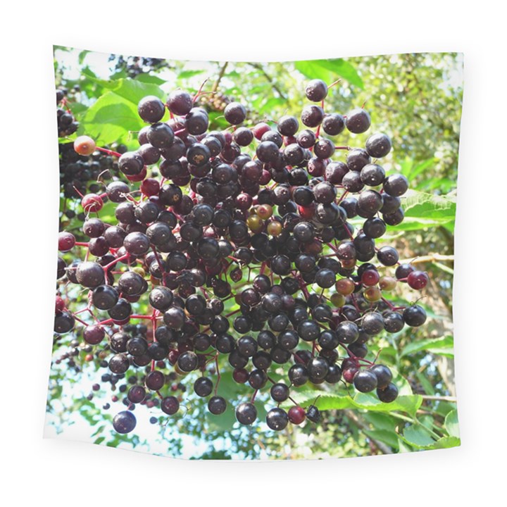 ELDERBERRIES Square Tapestry (Large)