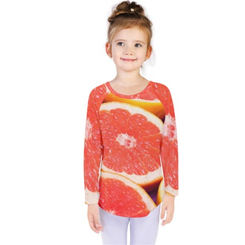 Grapefruit 1 Kids  Long Sleeve Tee by trendistuff