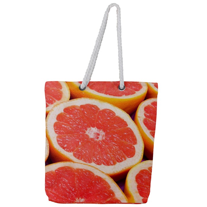 GRAPEFRUIT 1 Full Print Rope Handle Tote (Large)