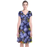 GRAPES 1 Short Sleeve Front Wrap Dress