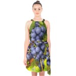 GRAPES 1 Halter Collar Waist Tie Chiffon Dress