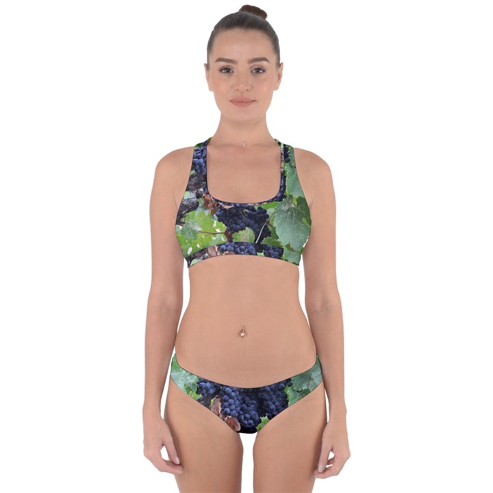 GRAPES 3 Cross Back Hipster Bikini Set