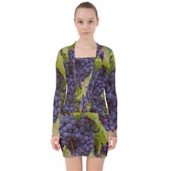 Grapes 4 V-neck Bodycon Long Sleeve Dress by trendistuff